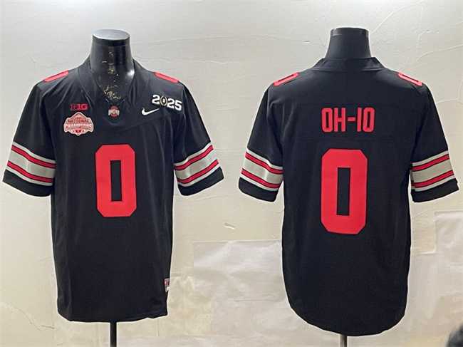 Mens Ohio State Buckeyes #0 OH-IO Black 2025 CFP Final With National Champions Patch F.U.S.E. Vapor Limited Stitched Football Jersey->ohio state buckeyes->NCAA Jersey